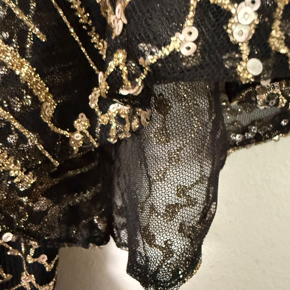 Ever Pretty Black & Gold Sequin Gown - Size L - Picture 6 of 6